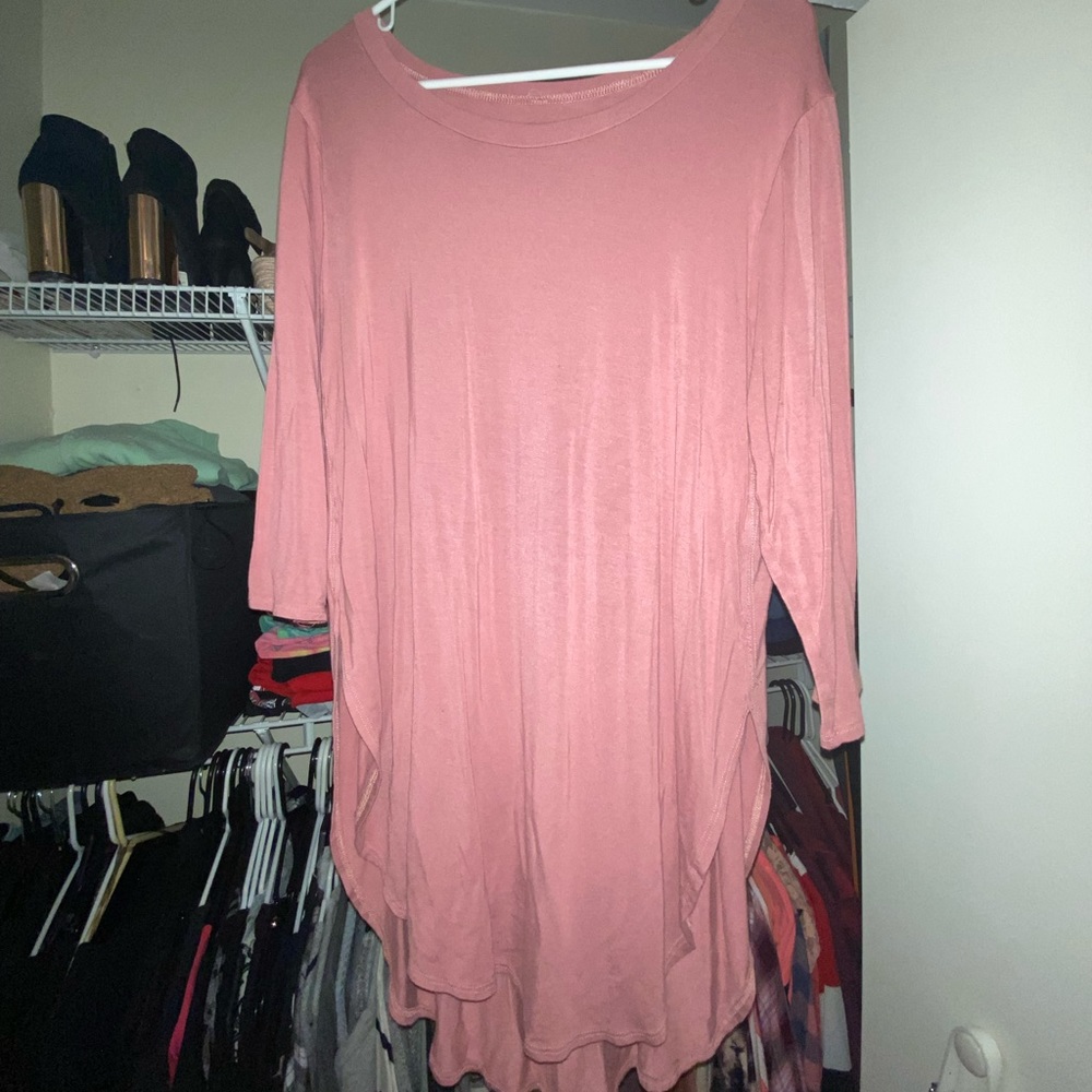 Blush pink quarter sleeve top